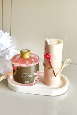 Kit Aromatizador 200ml com Vela Cilíndrica e Bandeja thumbnail 1